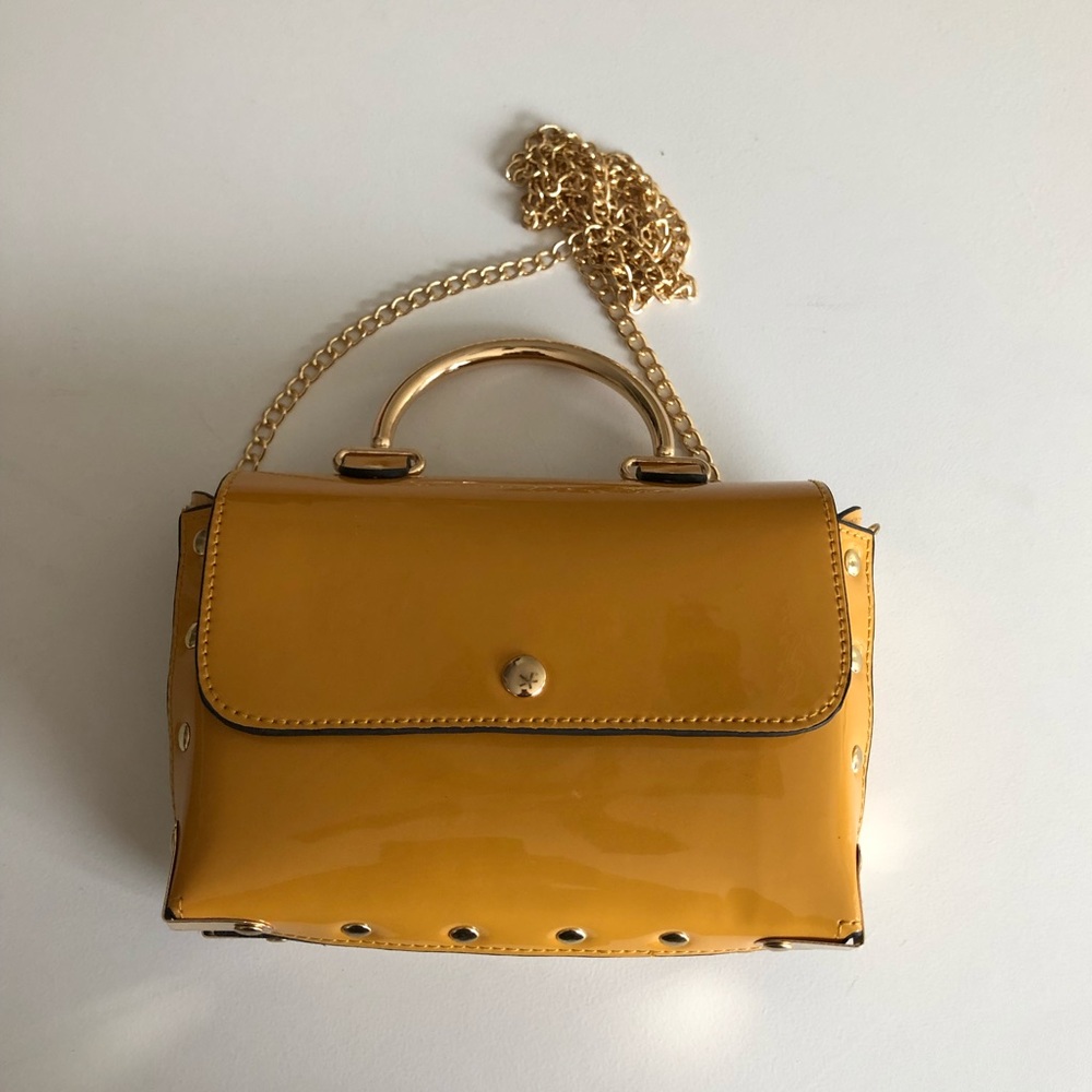 Unbranded studded mustard yellow bag